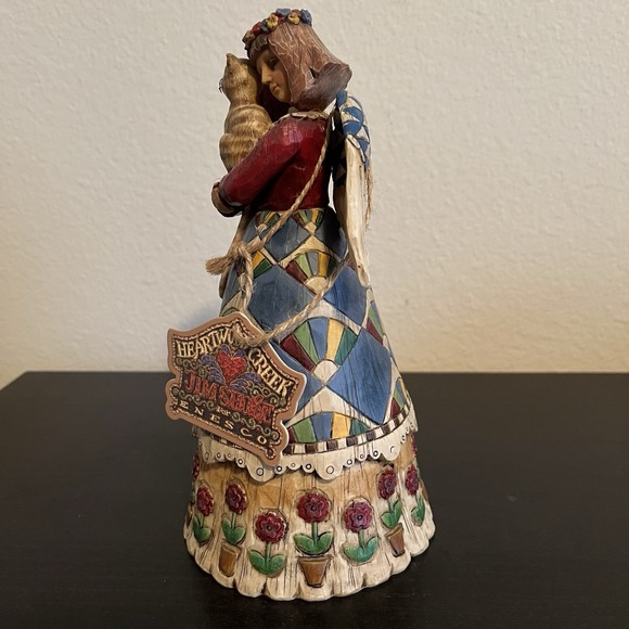Jim Shore 2002 Angel with Cat  Heartwood Creek by Enesco F105170 Figurine W/tag - Picture 4 of 12